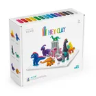 Hey Clay, Mega Dinos, set creativ, 18 cutii de plastilina