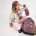 Kayokki, rucsac pentru scoala cu 1 compartiment, carouri roz-portocaliu