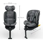 Kinderkraft, I-360 2 Plus, scaun auto, i-Size, gri, 40-150 cm