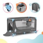 Kinderkraft, Joy, patut de calatorie 2in1 cu accesorii, albastru