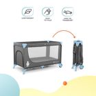 Kinderkraft, Joy, patut de calatorie 2in1 cu accesorii, albastru