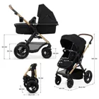 Kinderkraft, Moov 2, Air Wheels, carucior multifunctional 4in1, Pure Black