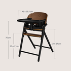 Lionelo, Celia, scaun multifunctional din lemn 3in1, Black Wood