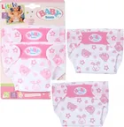 Baby Born, scutece pentru papusi, alb-roz, 2 buc.