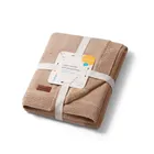 BabyOno, Patura din bumbac cu captuseala din flanela, bej inchis, 75-100 cm