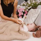 BabyOno, Paturica de iarna pentru bebelusi, bumbac + captuseala sherpa, bej, 75-100 cm