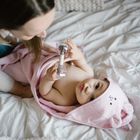 BabyOno, prosop cu gluga, din bambus, 100-100 cm, roz