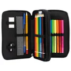 BackUp, penar dublu, cu rechizite scolare, negru