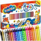 Bambino, creioane colorate cu ascutitoare, 24 de culori