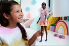 Barbie, Fashionistas, a 65-a aniversare, papusa inalta cu par negru prins in coada