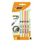 Bic, Highlighter Grip Pastel, marker evidentiator, 4 buc.
