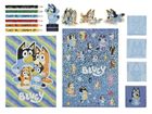 Bluey, mega set creativ, caiet, creioane colorate, autocolante si stampile