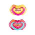 Canpol babies, Neon Love, suzeta din silicon, simetrica, 6-18m, 2 buc., roz