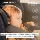 Caretero, Vivo i-Size, scaun, grey, 76-150 cm