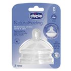 Chicco, NaturalFeeling, tetina pentru biberon, debit cu terci, 6 luni+, 2 buc.