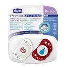 Chicco, Physioforma Air Lumi, suzeta din silicon, rosu, 16-36, 2 buc.