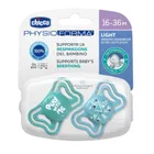 Chicco, Physioforma Light, suzeta din silicon, albastru, 16-36 m, 2 buc.