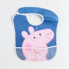 Cool Club, Baveta cu buzunar pentru bebelusi, albastru, galben, Peppa Pig, set 3 buc.