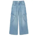 Cool Club, Blugi pentru fete, cargo wide, albastru