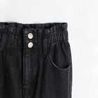 Cool Club, Blugi tip paper bag pentru fete, denim, negri