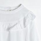 Cool Club, Bluza alba cu maneca lunga pentru fete, cu volanase