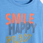 Cool Club, Bluza cu maneca lunga pentru baieti, albastru, imprimeu Smile, happy, play