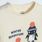 Cool Club, Bluza cu maneca lunga pentru baieti, ecru, imprimeu Winter adventure