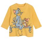 Cool Club, Bluza cu maneca lunga pentru baieti, galben, imprimeu Tom & Jerry