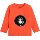Cool Club, Bluza cu maneca lunga pentru baieti, portocaliu, paiete duble