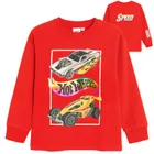 Cool Club, Bluza cu maneca lunga pentru baieti, rosu, imprimeu Hot Wheels