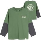 Cool Club, Bluza cu maneca lunga pentru baieti, verde, imprimeu Adventure time