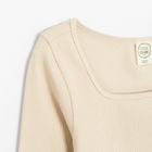 Cool Club, Bluza cu maneca lunga pentru fete, crop top, din tricot striat, bej