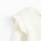 Cool Club, Bluza cu maneca lunga pentru fete, din tricot striat, alb