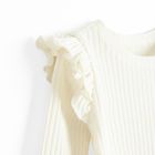 Cool Club, Bluza cu maneca lunga pentru fete, din tricot striat, alb