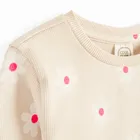 Cool Club, Bluza cu maneca lunga pentru fete, din tricot striat, bej