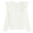 Cool Club, Bluza cu maneca lunga pentru fete, din tricot striat, ecru
