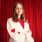 Cool Club, Bluza cu maneca lunga pentru fete, din tricot striat, rosu