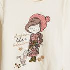 Cool Club, Bluza cu maneca lunga pentru fete, ecru, imprimeu Dream like a bohemian