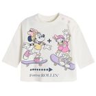 Cool Club, Bluza cu maneca lunga pentru fete, ecru, imprimeu Minnie Mouse