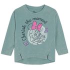 Cool Club, Bluza cu maneca lunga pentru fete, turcoaz, imprimeu Minnie Mouse