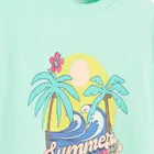 Cool Club, Bluza cu maneca scurta pentru fete, crop top, turcoaz