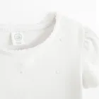 Cool Club, Bluza cu maneca scurta pentru fete, din tricot striat, alb