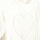 Cool Club, Bluza cu maneca scurta pentru fete, din tricot striat, alb