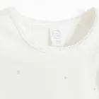 Cool Club, Bluza cu maneca scurta pentru fete, din tricot striat, alb