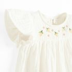 Cool Club, Bluza cu maneca scurta pentru fete, muselina, ecru