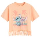 Cool Club, Bluza cu maneca scurta pentru fete, portocaliu, imprimeu Lilo si Stitch