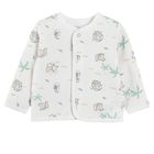 Cool Club, Bluza cu nasturi pentru bebelusi, bumbac organic, ecru, imprimeu Dumbo, set 2 buc.