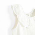 Cool Club, Bluza fara maneci pentru fete, din tricot striat, alb