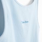 Cool Club, Bluza fara maneci pentru fete, din tricot striat, albastru