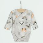 Cool Club, Body cu maneca lunga pentru baieti, gri, ecru, set, 2 buc.